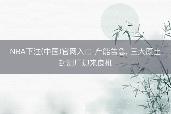 NBA下注(中国)官网入口 产能告急， 三大原土封测厂迎来良机