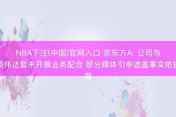 NBA下注(中国)官网入口 京东方A: 公司与英伟达暂未开展业务配合 部分媒体引申遮盖事实依据