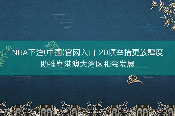 NBA下注(中国)官网入口 20项举措更放肆度助推粤港澳大湾区和会发展