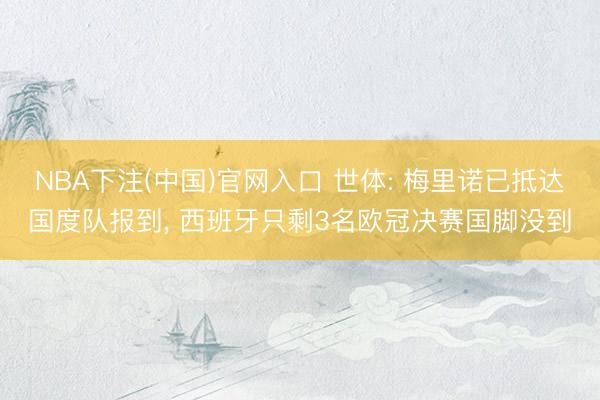 NBA下注(中国)官网入口 世体: 梅里诺已抵达国度队报到, 西班牙只剩3名欧冠决赛国脚没到